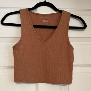 American Eagle Cropped Ribbed Tank Top